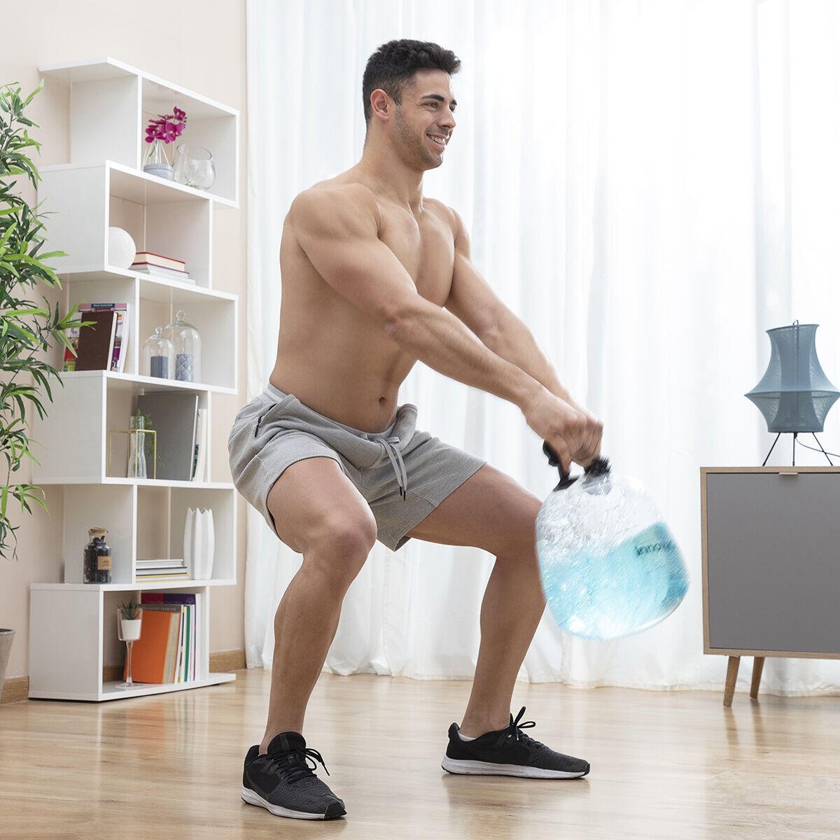 Pesa Rusa de Agua para Entrenamiento Fitness con Guía de Ejercicios Fibell InnovaGoods - innovagizmo.com