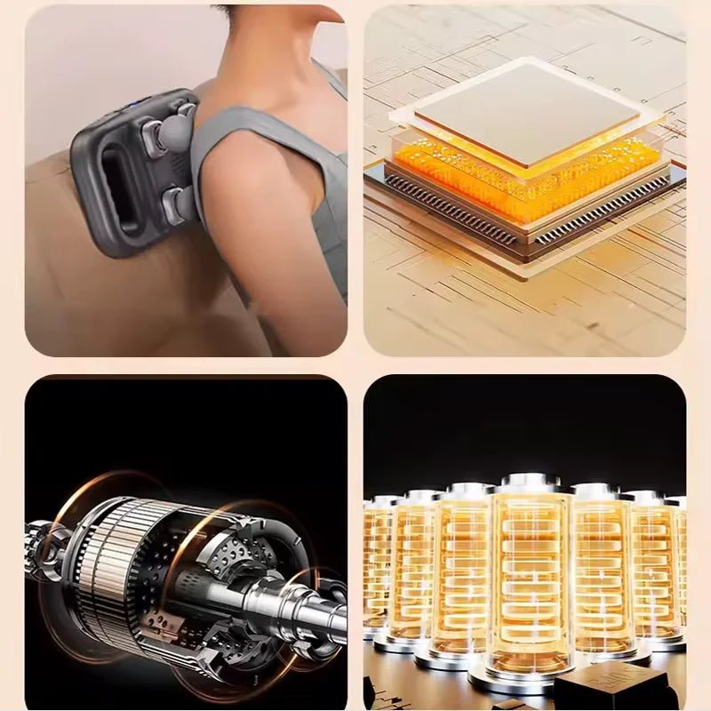 Pistola de masaje de 4 cabezas - innovagizmo.com