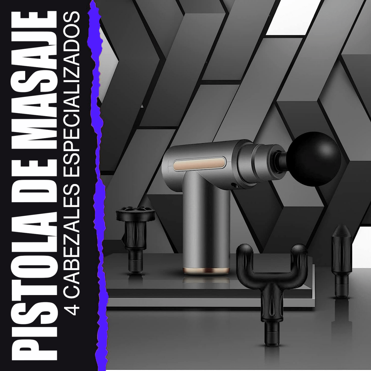 PISTOLA MASAJEADORA VARIOS ACCESORIOS - innovagizmo.com