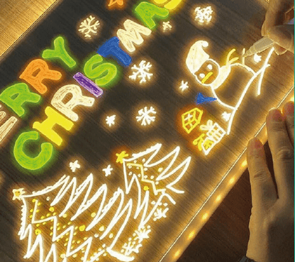 Pizarra con Luz LED 20x30 cm StockLíder | Pizarra Acrílica con Rotuladores y Plantillas - innovagizmo.com