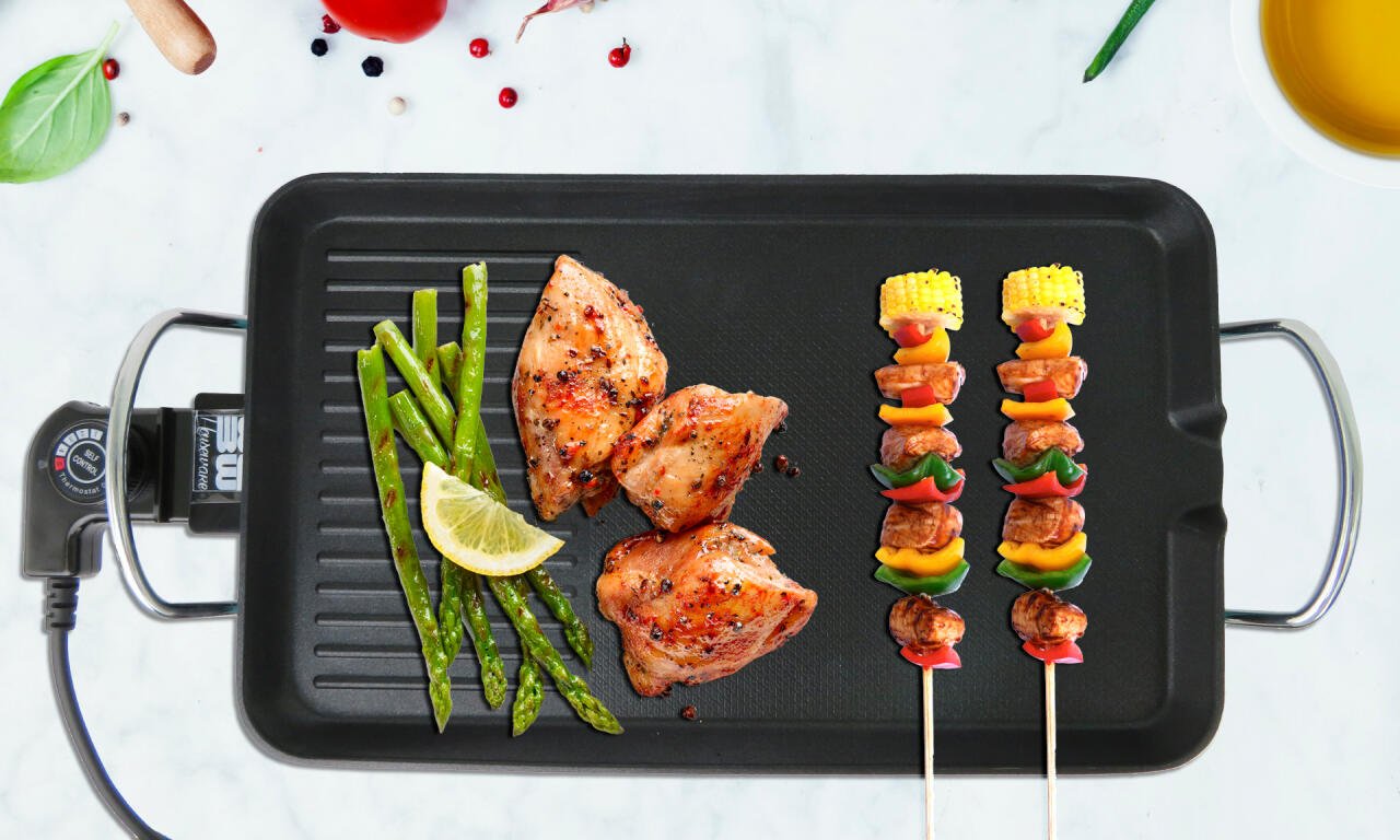 Plancha De Asar Eléctrica 48x27 cm - innovagizmo.com