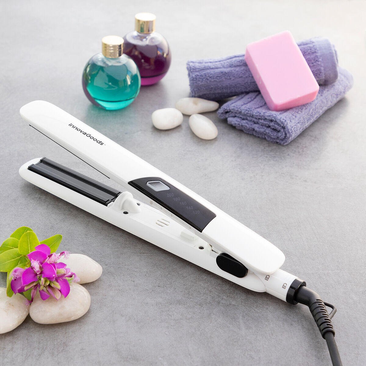 Plancha de Pelo Cerámica con Vapor Stemio InnovaGoods 36 W - innovagizmo.com