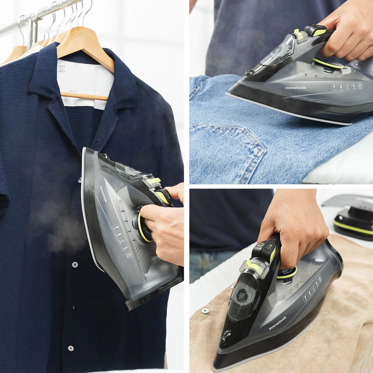 Plancha de Vapor Sin Cable 2400W – Ropa Perfecta en Segundos con Tecnología 2 en 1 - innovagizmo.com
