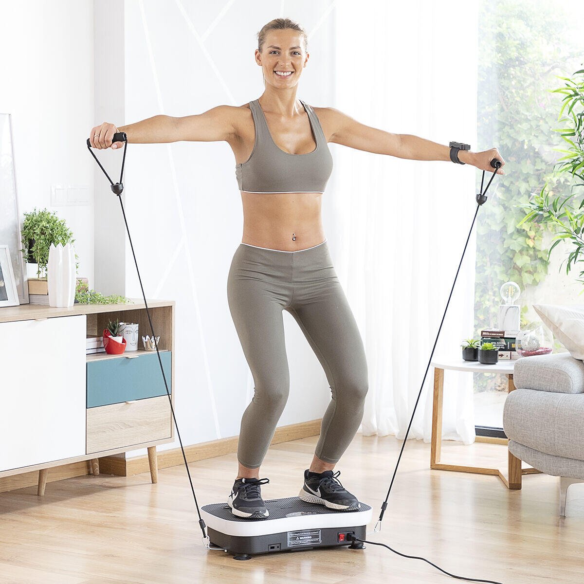 Plataforma Vibratoria de Entrenamiento con Accesorios y Guía de Ejercicios Vybeform - innovagizmo.com