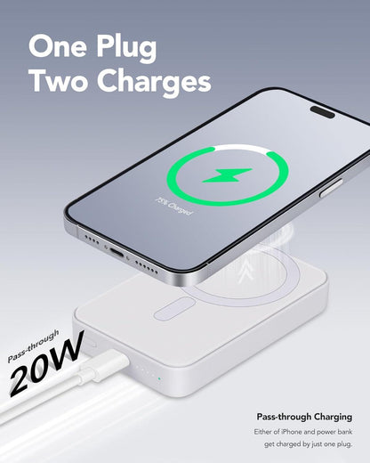 Power Bank Magnético 10000mAh con Carga Inalámbrica Rápida y Compacta - innovagizmo.com