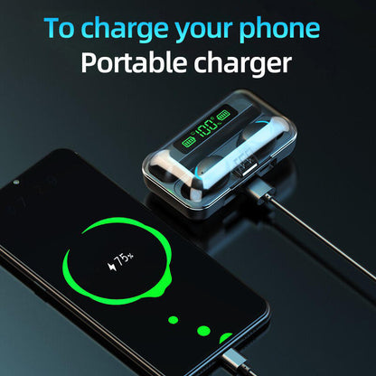 Auriculares Inalámbricos F9 con Pantalla LED y Estuche de Carga