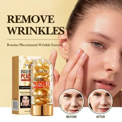 Cápsulas Faciales Anti edad con Placenta Vegetal y Colágeno – 50 uds | Suero Antiarrugas Reafirmante
