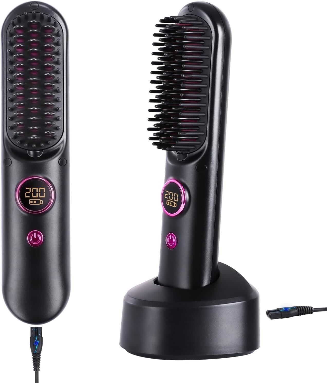 Cepillo Alisador Inalámbrico y Portátil – Cabello Liso al Instante, en Cualquier Lugar