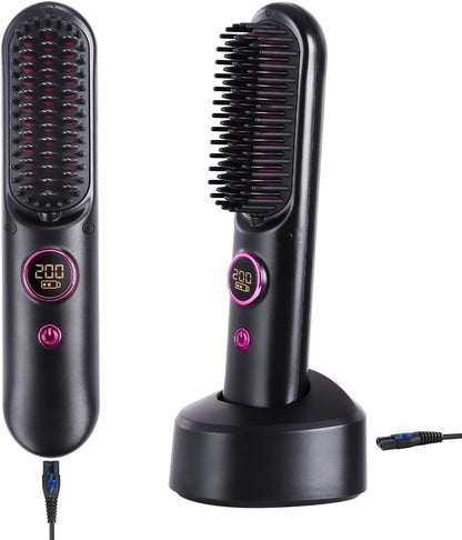Cepillo Alisador Inalámbrico y Portátil – Cabello Liso al Instante, en Cualquier Lugar