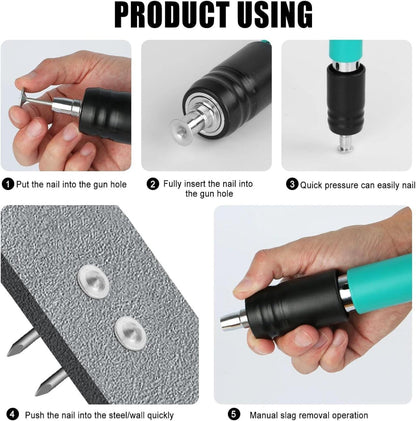 Herramienta Manual para Fijación con Clavos – 5 Niveles de Fuerza para Concreto y Ladrillo