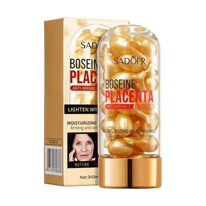 Cápsulas Faciales Anti edad con Placenta Vegetal y Colágeno – 50 uds | Suero Antiarrugas Reafirmante