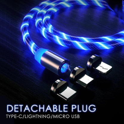 Cable USB Magnético 3 en 1 con Luz LED | Carga Rápida y Universal