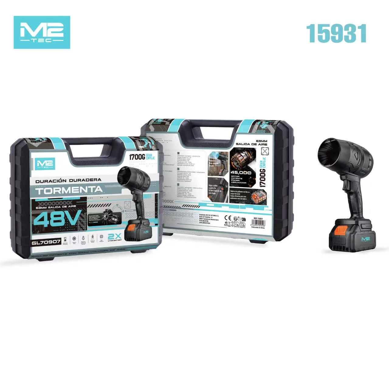 Soplador Turbo Inalámbrico 48V M2-TEC Tormenta | Potencia de 1700g y 2 Baterías
