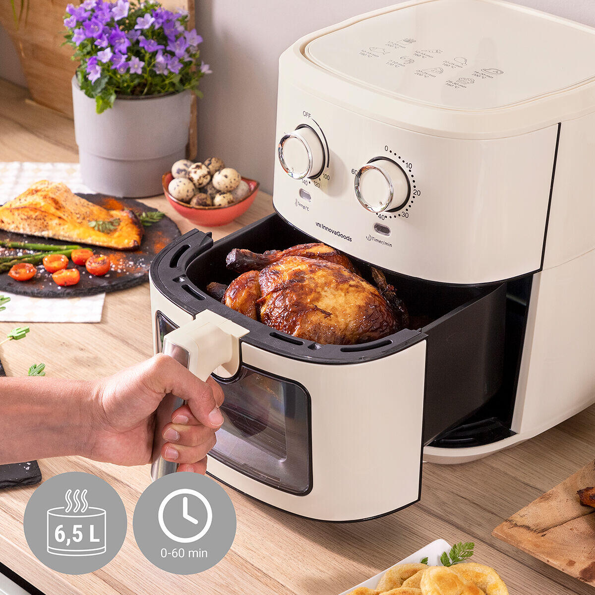 Freidora de Aire Vynner Pro 6500 Crema 1700 W 6,5 L Acero Inoxidable