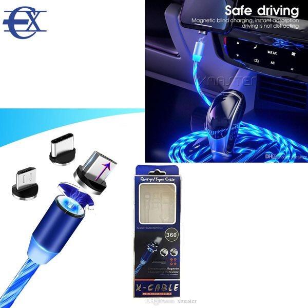 Cable USB Magnético 3 en 1 con Luz LED | Carga Rápida y Universal