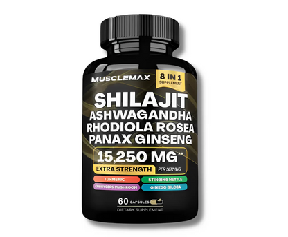 Suplemento Energizante 4 en 1 con Shilajit, Ashwagandha, Rhodiola y Panax Ginseng – Vitalidad y Rendimiento