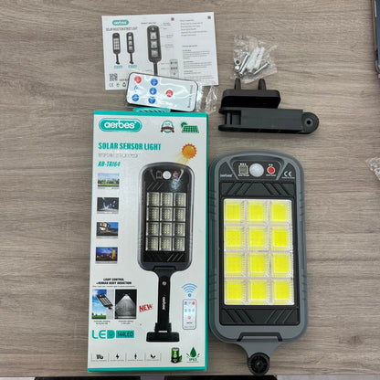 Lámpara Solar 144 LED con Sensor de Movimiento IP65 – Luz de Seguridad para Exterior