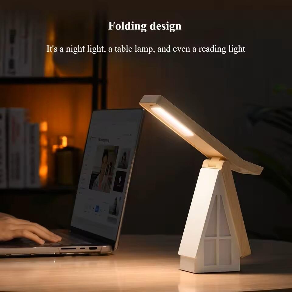Lámpara de Mesa LED Recargable: Diseño Cabaña Portátil e Inalámbrico