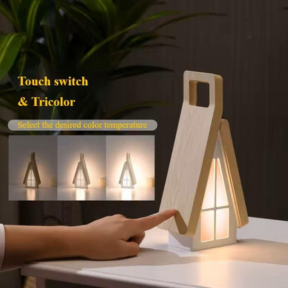 Lámpara de Mesa LED Recargable: Diseño Cabaña Portátil e Inalámbrico