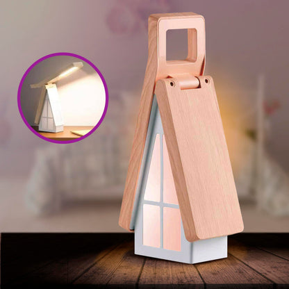 Lámpara de Mesa LED Recargable: Diseño Cabaña Portátil e Inalámbrico