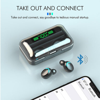 Auriculares Inalámbricos F9 con Pantalla LED y Estuche de Carga