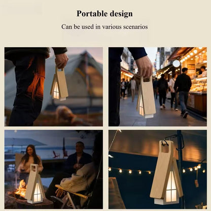 Lámpara de Mesa LED Recargable: Diseño Cabaña Portátil e Inalámbrico
