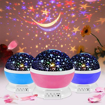Proyector Giratorio de Estrellas y Luna | Luz Ambiental Relajante y Decorativa - innovagizmo.com