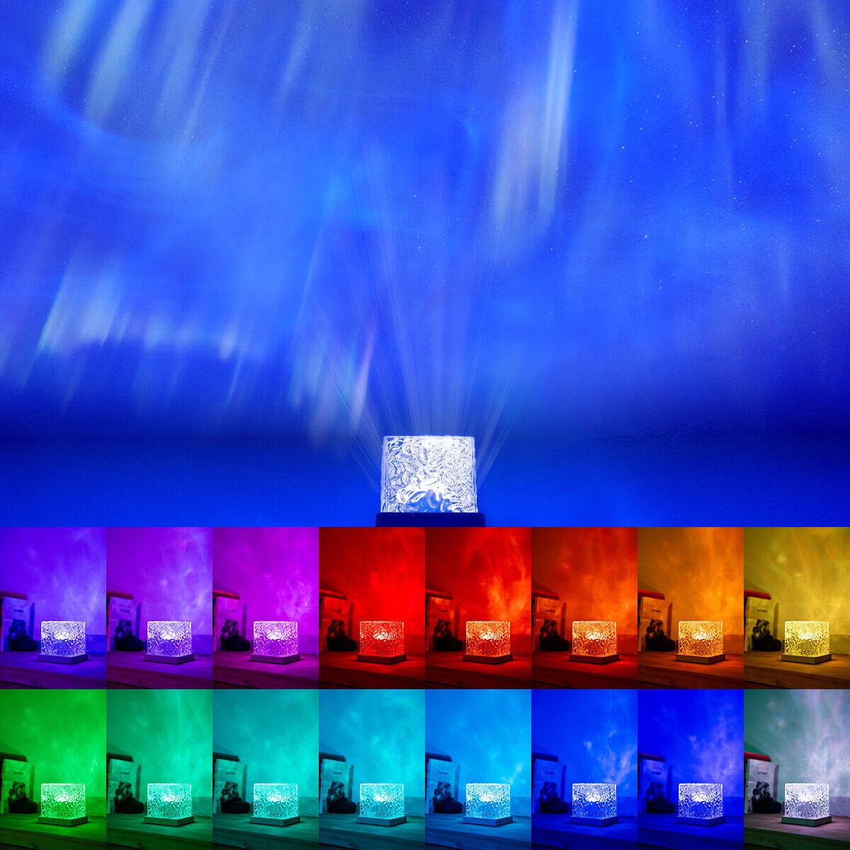 Proyector LED de Auroras Boreales Recargable Boralamp InnovaGoods - innovagizmo.com