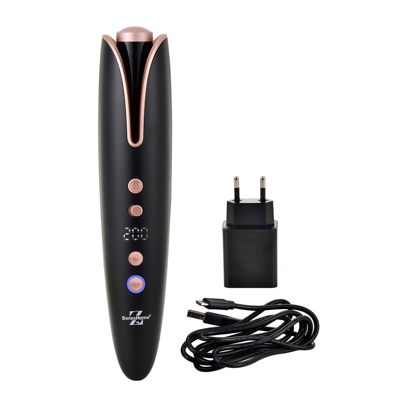 Rizador de Pelo Swiss Home 'Afrodite' con 4 Ajustes de Calor, Infrarrojos, Batería Li - Ion y Pantalla LED - innovagizmo.com