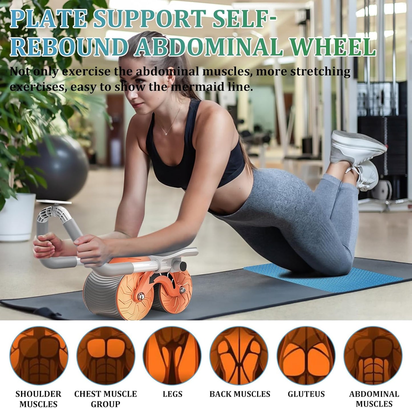 Rodillo de entrenamiento para abdominales con soporte para codos - innovagizmo.com