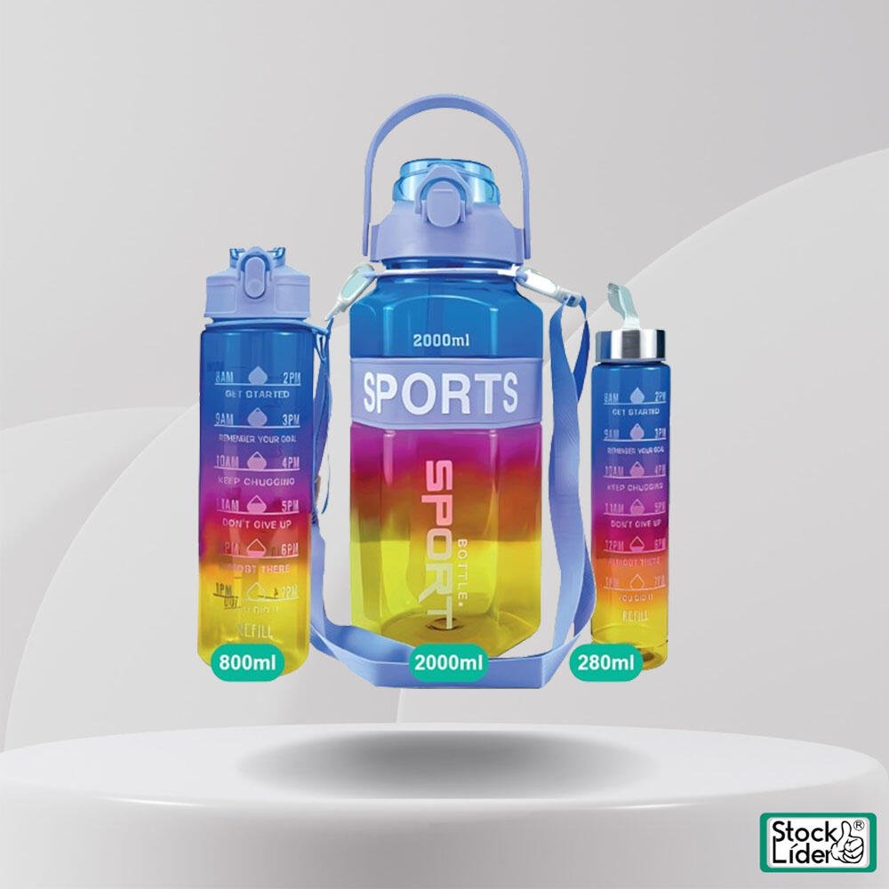 Set de 3 Botellas de agua Hexagonales - innovagizmo.com