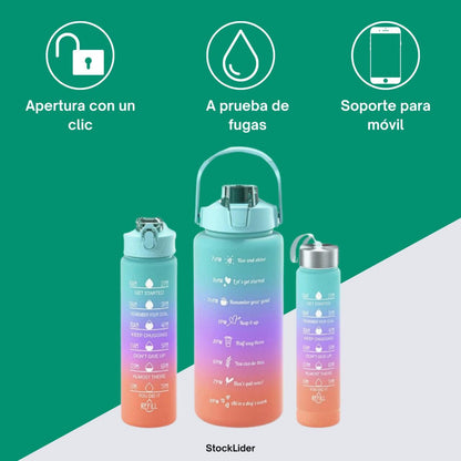 Set de 3 Botellas de agua Redondos - innovagizmo.com