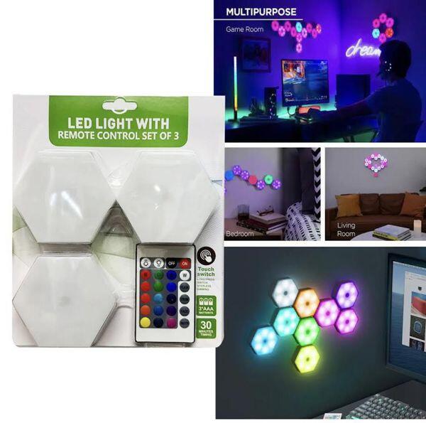 SET DE 3 LUCES DE LED COLORES CON MANDO - innovagizmo.com