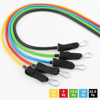 Set de Bandas de Resistencia con Accesorios y Guía de Ejercicios Rebainer InnovaGoods 5 Unidades - innovagizmo.com