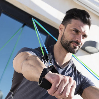 Set de Bandas de Resistencia con Accesorios y Guía de Ejercicios Tribainer InnovaGoods 3 Unidades - innovagizmo.com