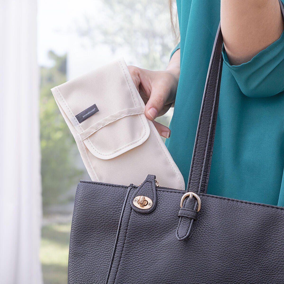 Set de Brochas de Maquillaje de Madera con Funda de Transporte Miset InnovaGoods 5 Unidades - innovagizmo.com