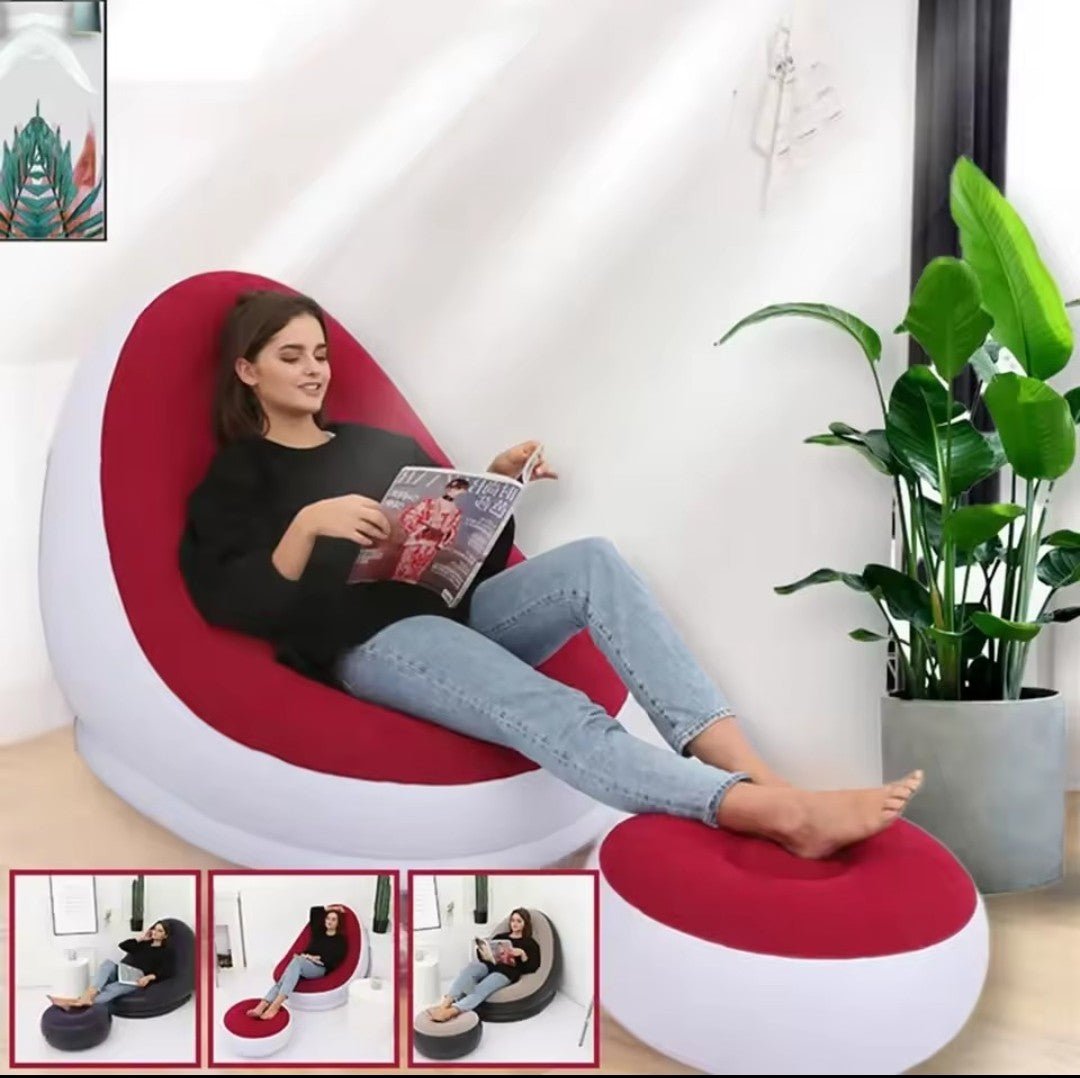 Sillón Hinchable con Reposapiés – Cómodo y Portátil 🛋️ - innovagizmo.com