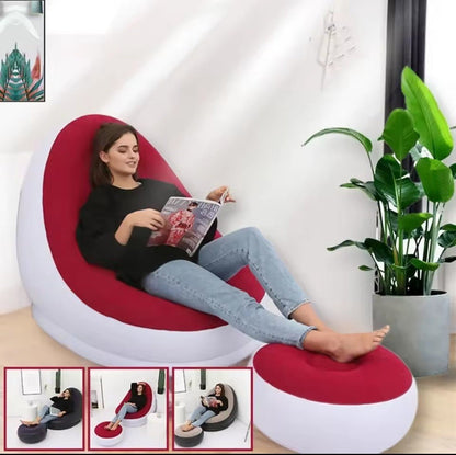 Sillón Hinchable con Reposapiés – Cómodo y Portátil 🛋️ - innovagizmo.com
