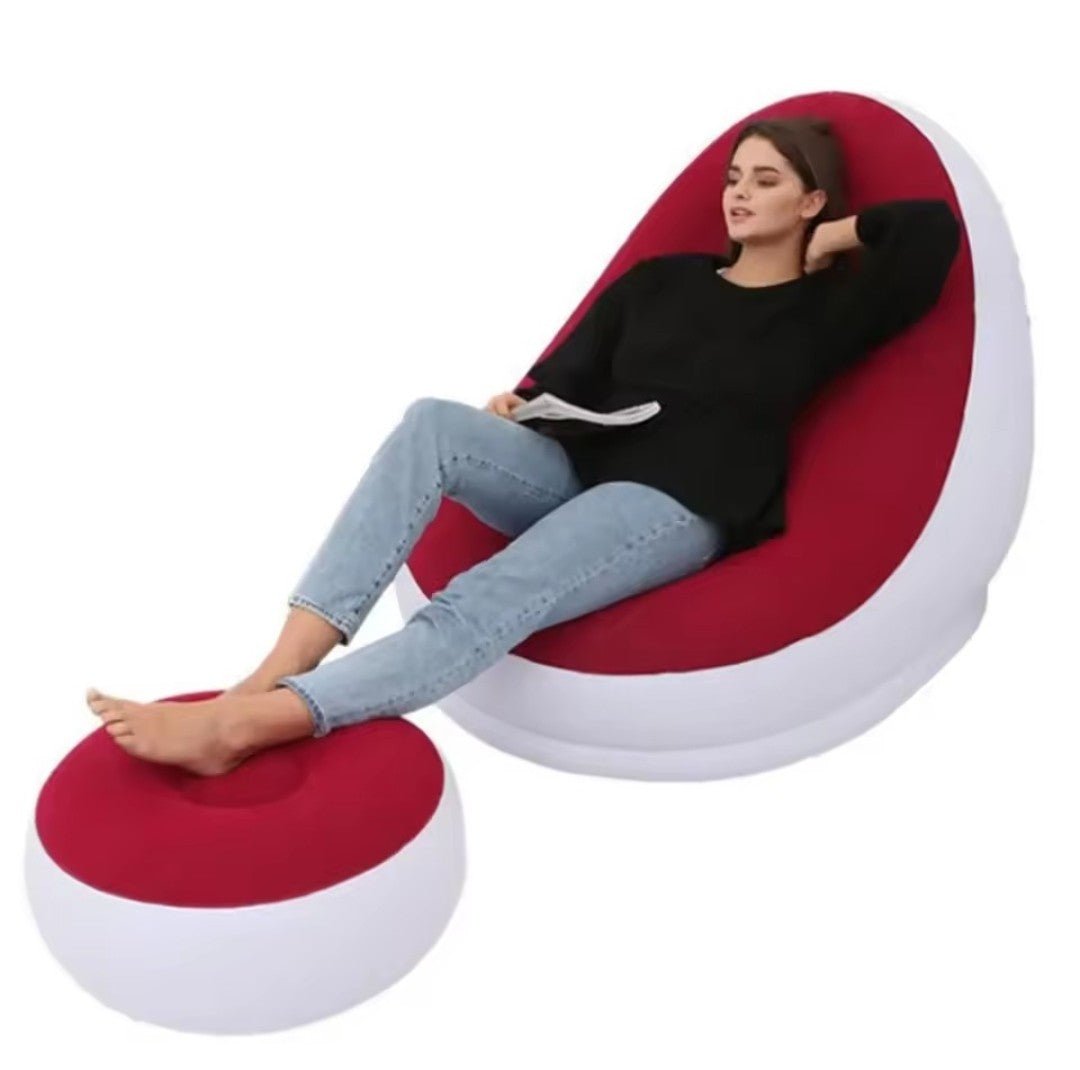 Sillón Hinchable con Reposapiés – Cómodo y Portátil 🛋️ - innovagizmo.com