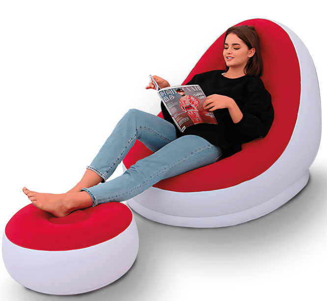 Sillón Hinchable con Reposapiés – Cómodo y Portátil 🛋️ - innovagizmo.com