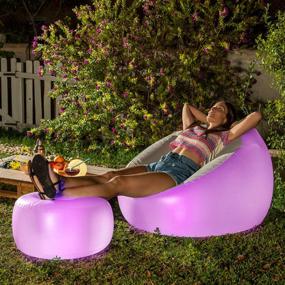 Sillón Hinchable LED Multicolor + Mando | InnovaGoods - innovagizmo.com