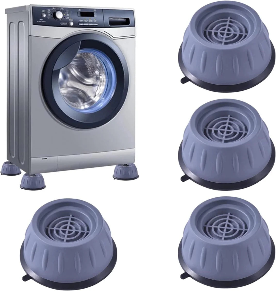 Soportes Antivibración Premium: Silencio Total para tu Lavadora (Pack x4)