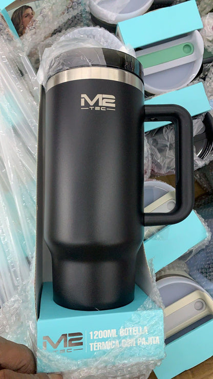 Taza Térmica 1200 ml de Acero Inoxidable con Pajita - innovagizmo.com