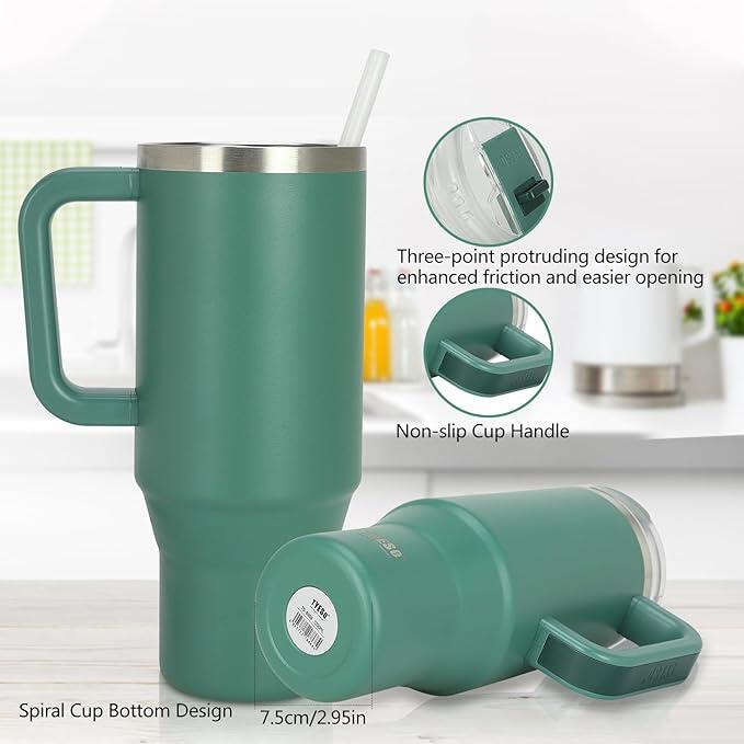 Taza Térmica 1200 ml de Acero Inoxidable con Pajita - innovagizmo.com