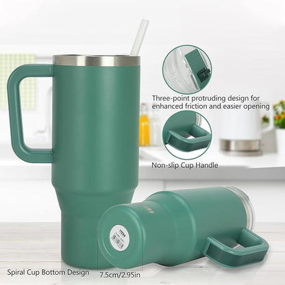 Taza Térmica 1200 ml de Acero Inoxidable con Pajita - innovagizmo.com