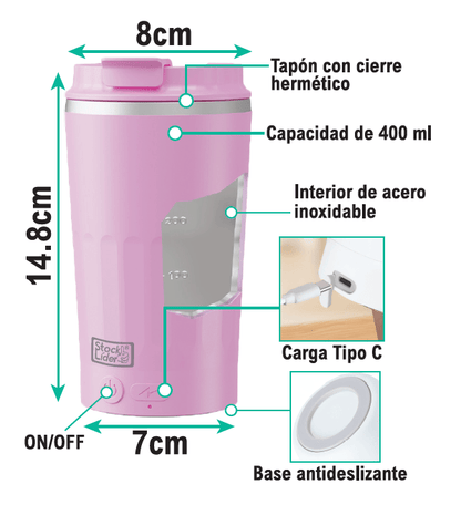 Vaso Mezclador Automático 400 ml | Bebidas listas en segundos - innovagizmo.com