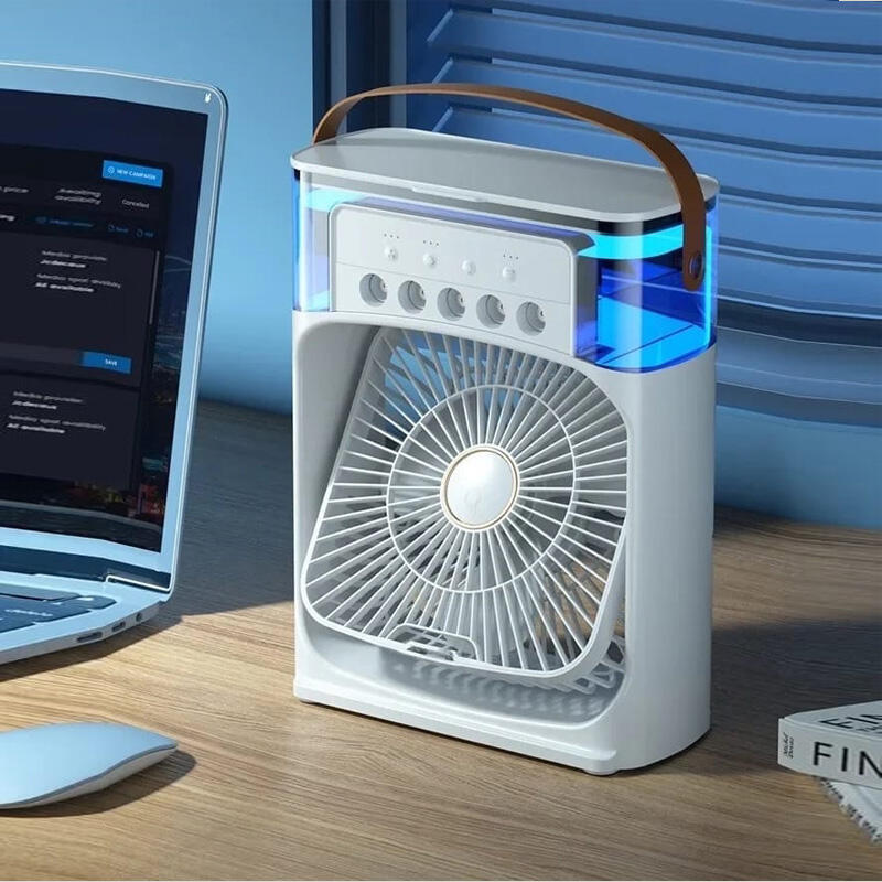 Ventilador de Aire Frío con Pulverizadores de Agua y Luz RGB - innovagizmo.com