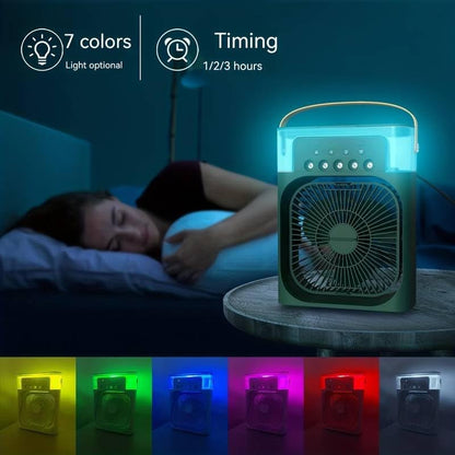 Ventilador de Aire Frío con Pulverizadores de Agua y Luz RGB - innovagizmo.com