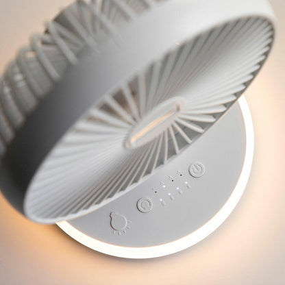 Ventilador de Escritorio Recargable con Luz LED – Silencioso, Portátil y Oscilante - innovagizmo.com