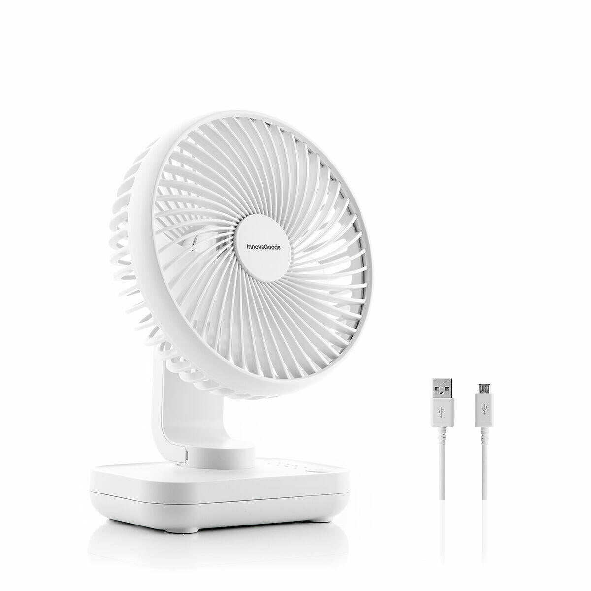 Ventilador de Escritorio Recargable Fanrec InnovaGoods Ø5,4'' 3600 mAh / 13,3 W - innovagizmo.com